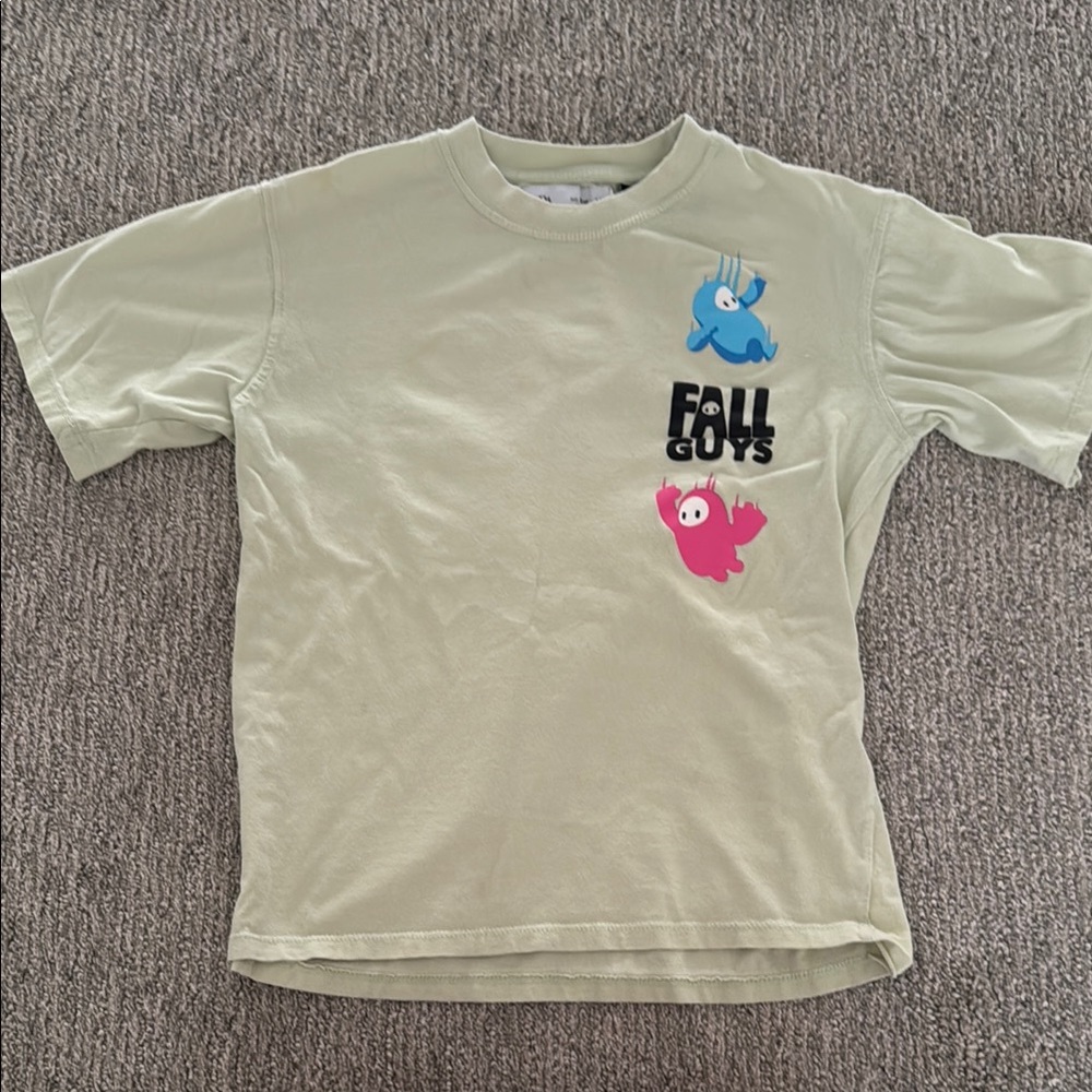 Zara Blue and Green Graphic Short Sleeve Tee